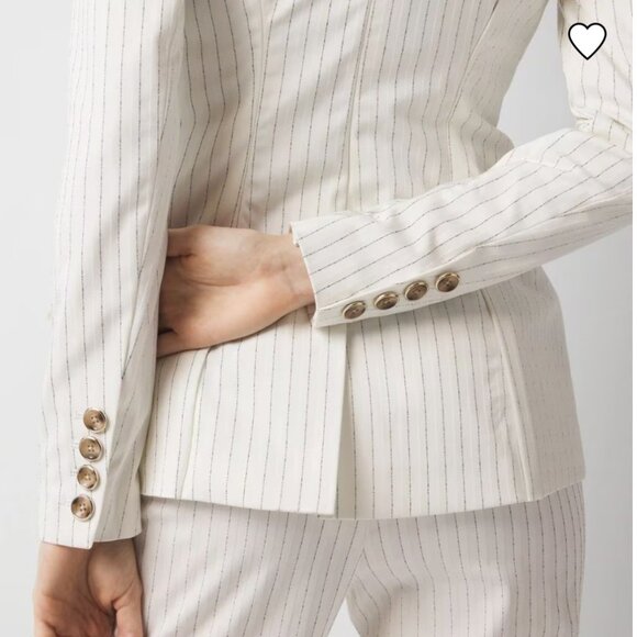 White House Black Market Pinstripe one Button Blazer 4P - Picture 4 of 4